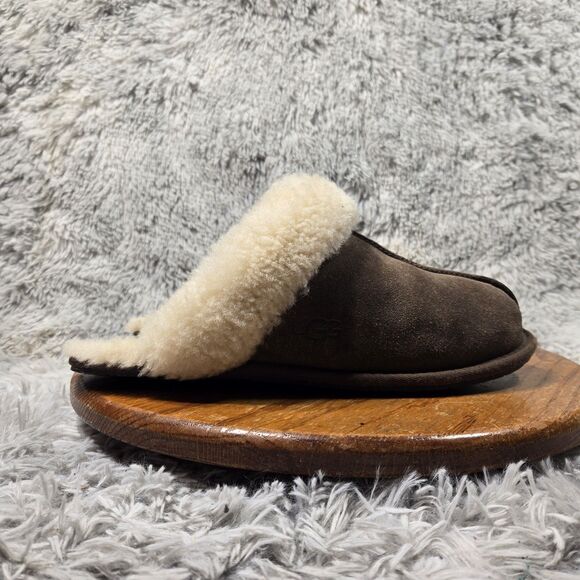 UGG Australia Womens Size 12M Chestnut Brown Slip On Comfort Lambskin Slippers - Picture 2 of 10